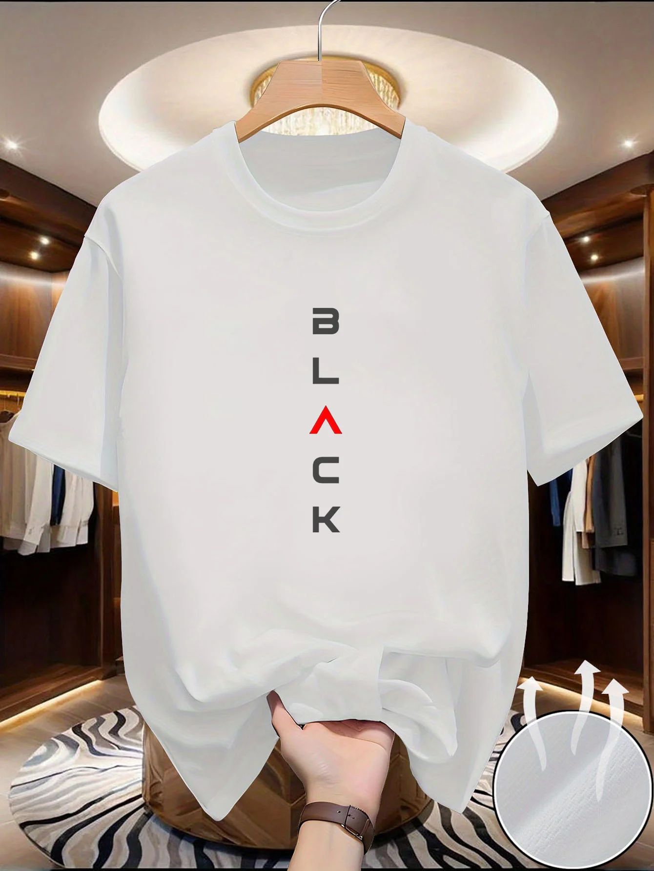 Herren T-Shirt mit Rundhalsausschnitt, kurzen Ärmeln, lebendiger, lebendiger Druck, hautfreundliches Material, modisch, schnellt