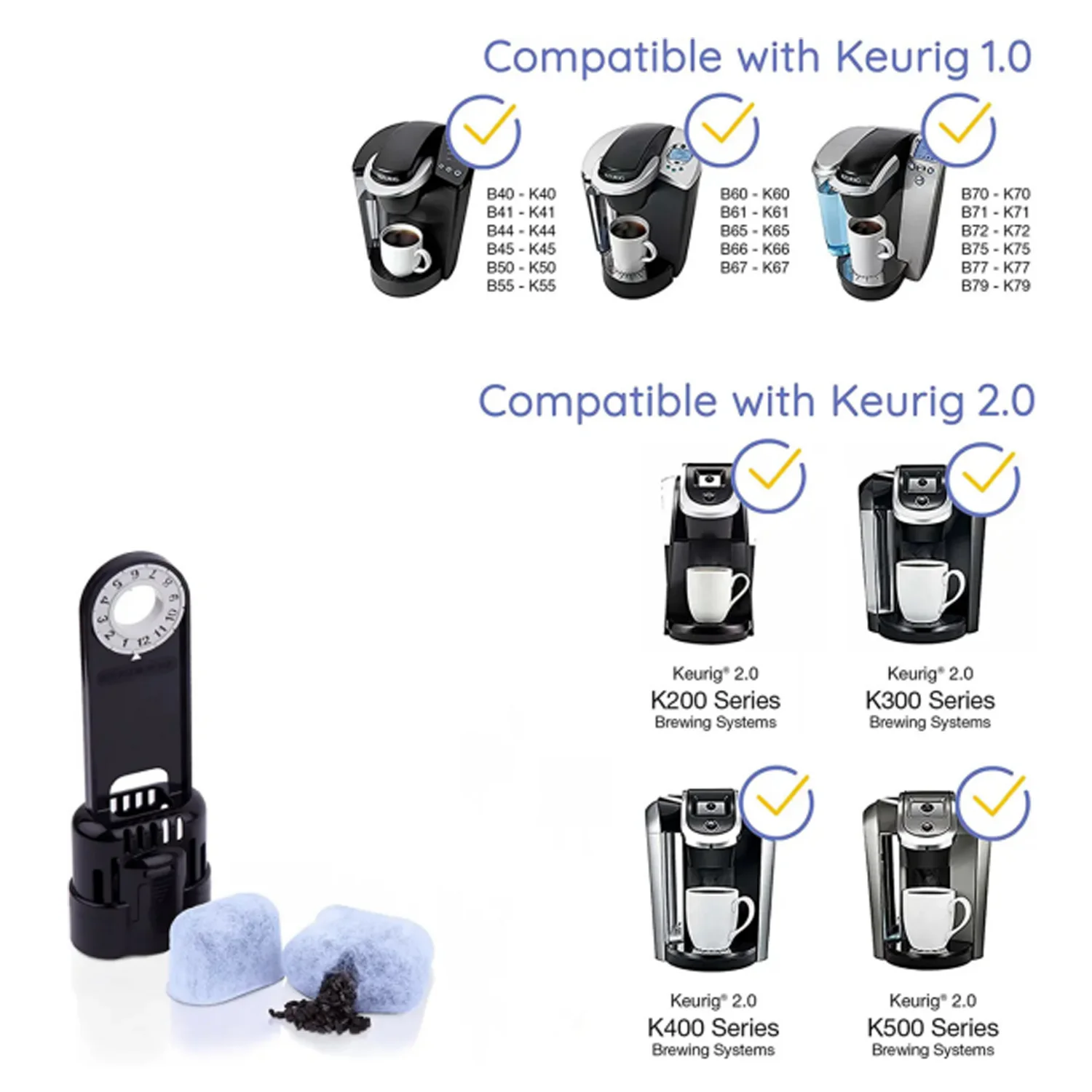 6pcs/12pcs/24pcs Replacement Charcoal Filters Fit Keurig 2.0 and 1.0 Classic Coffee Makers