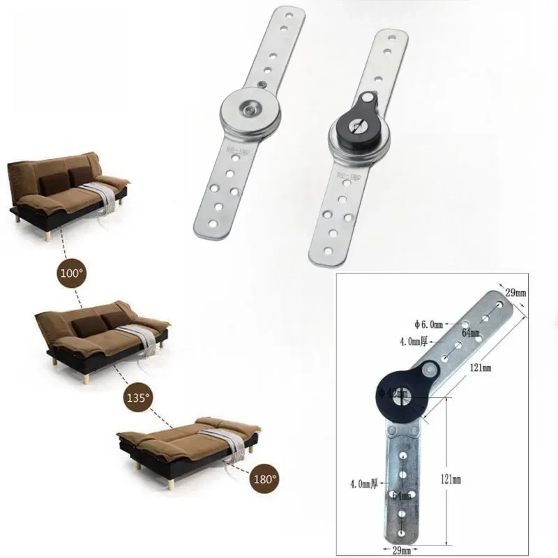 2Pcs Folding Furniture Hinge 5 6 7 Positions Adjustable chair modified Ratchet support Hinge Couch sofa Headrest bed mechanism