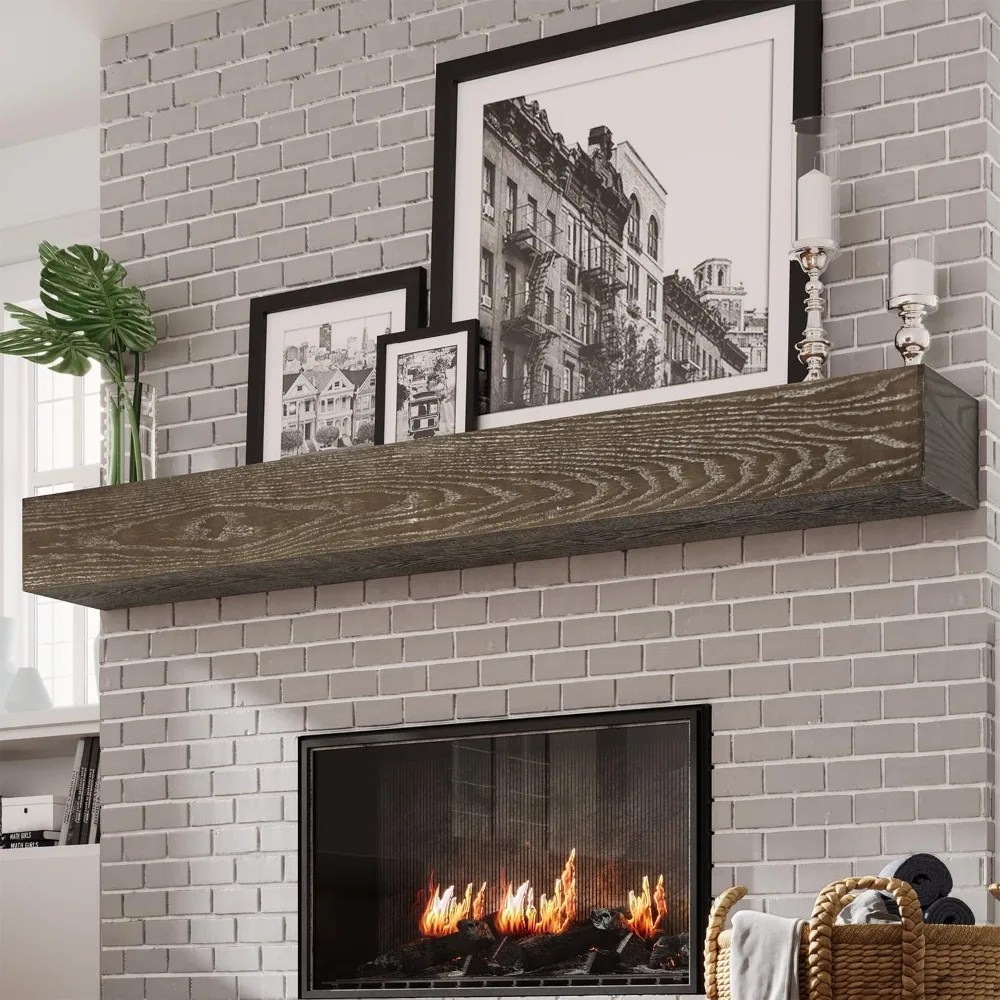 

Fireplace Mantel - Handcrafted Fireplace Mantel Shelf - Farmhouse Fireplace Mantle Shelves - Wall-Mounted Mantles