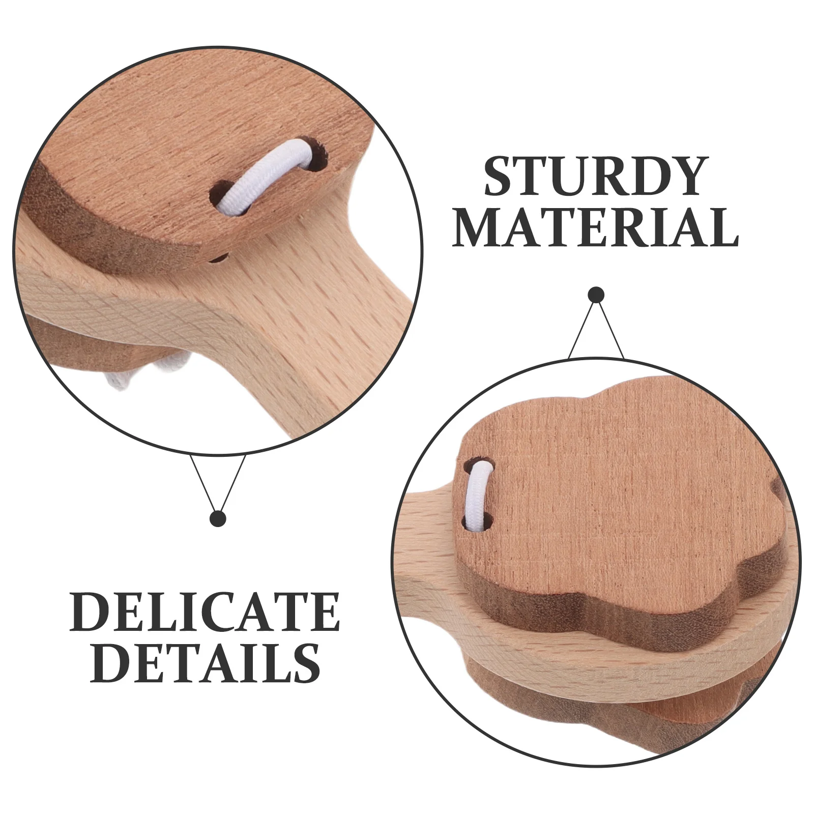 2 قطعة صنجات خشبية على شكل مخلب مقبض طويل مصفق يدوي آلات موسيقية أداة إيقاع تعليمية