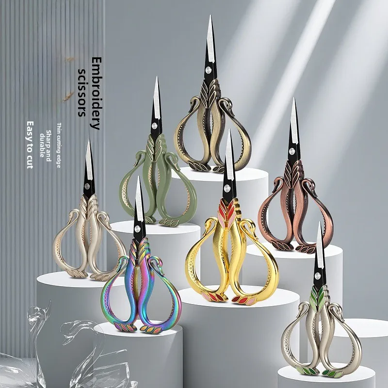 Stainless Steel Stork Embroidery Scissors Small Cross Stitch Thread Snips for Sewing Needlework Crafting DIY