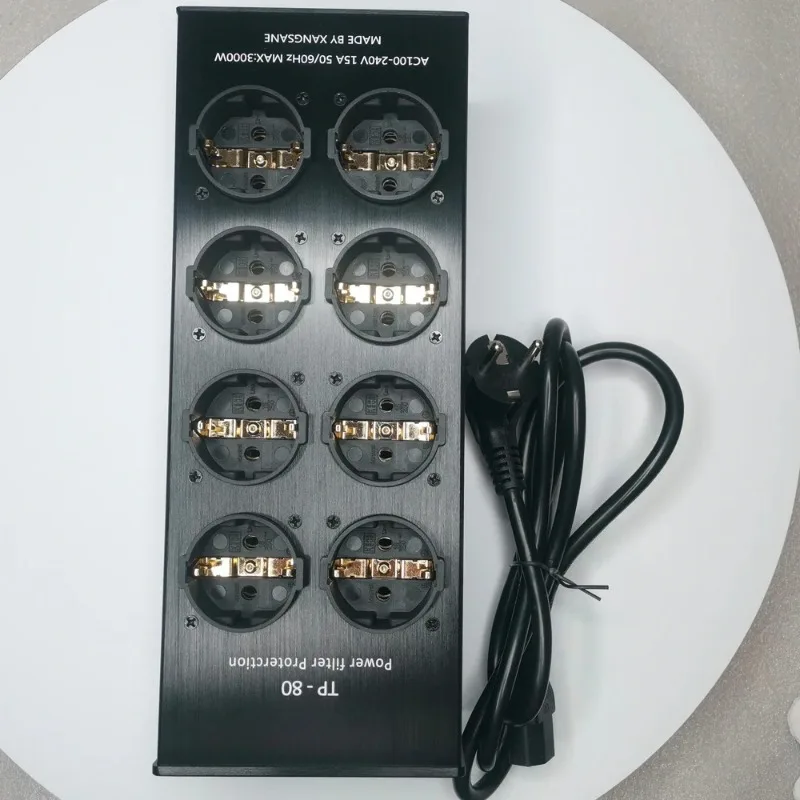 TP80 Audio Noise AC Power Filter Power Regulator Purifier Surge Protection with EU Socket Board 3000W 15A