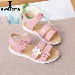 Pink Sweet Girls Sandals Toddler Kids Baby Girls Flower Rubber Sandals Non-Slip Shoes Cross Sandals Summer Baby Princess Shoes