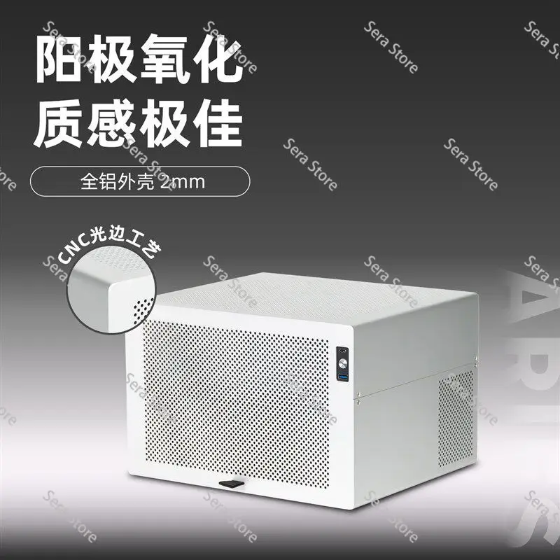 8-Bay NAS Case Anodized Aluminum ATX Motherboard SFX Half Height PCIE Supports FeiNiu Black Synology NAS Server