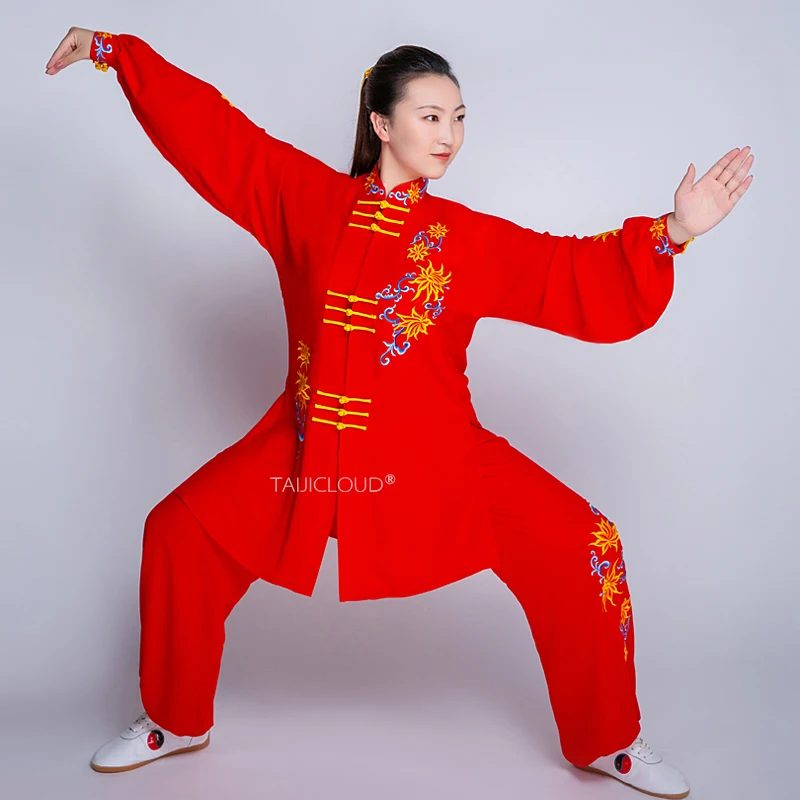 New Slim-Fit Tai Chi Uniforms | Silk-Linen Kung Fu Suits | Extended Performance Wear with Embroidery | Custom Tailoring