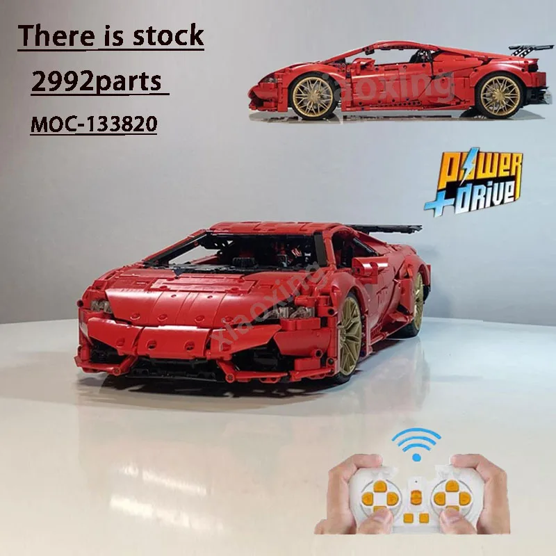 42115 Classic Sports Car Compatible with MOC-133820 New RC Electric Sports Car 1:8 2992 Parts Building Block Model Kids Toy Gift