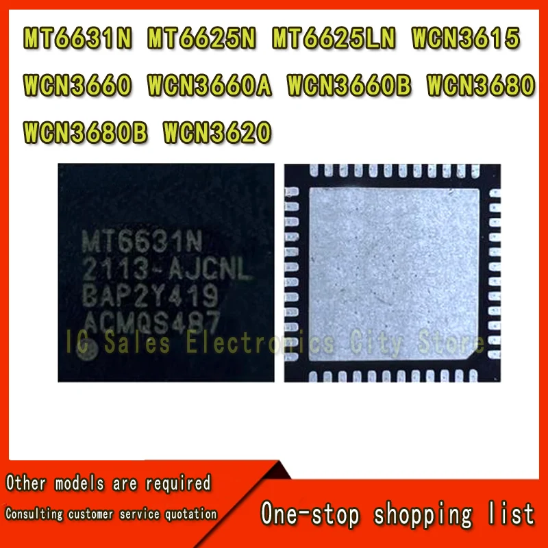 (1 Stuk) 100% Nieuwe MT6631N MT6625N MT6625LN WCN3615 WCN3660 WCN3660A WCN3660B WCN3680 WCN3680B WCN3620 Chipset