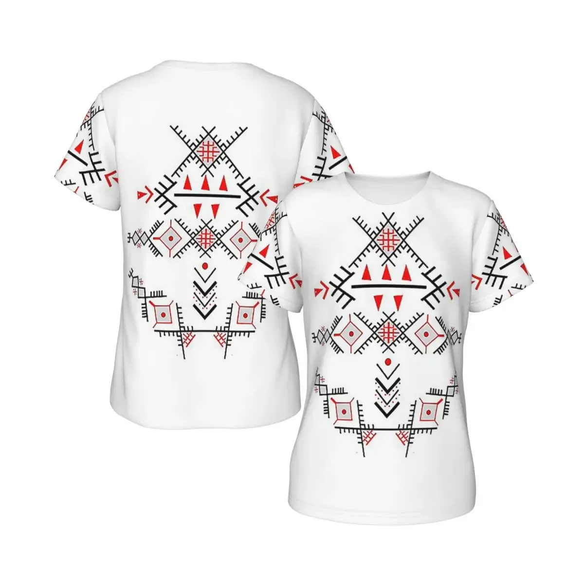 Kabyle Jewelry Amazigh Morocco T-Shirt for Women Crew Neck Streetwear T Shirts Women's Tees Short Summer Clothes Tops