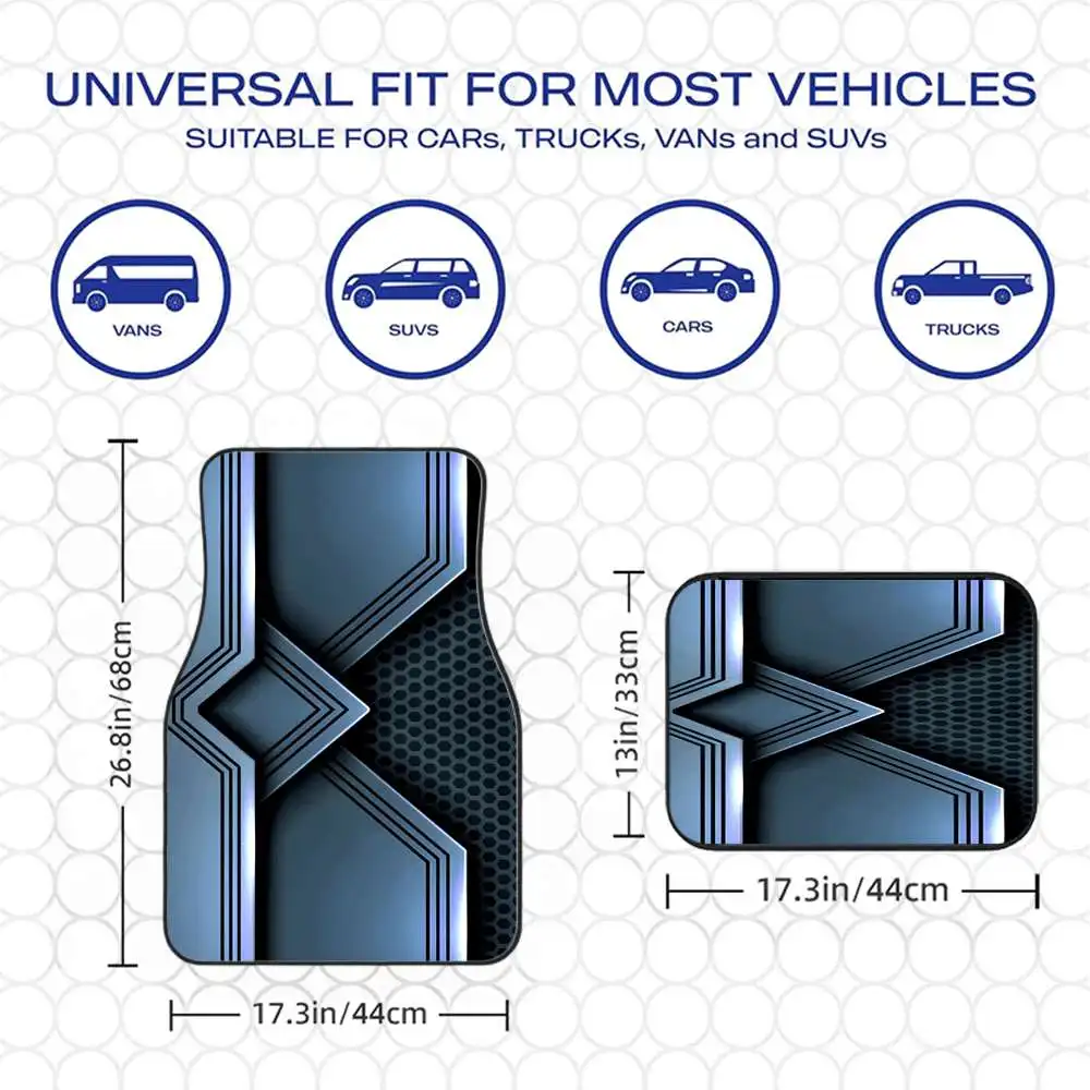 2pcs/4pcs Cool Car Floor Mats, Suitable For Sedans, Trucks, And SUVs, Make An Ideal Gift Choice. These Durable Floor Mats Are Pe