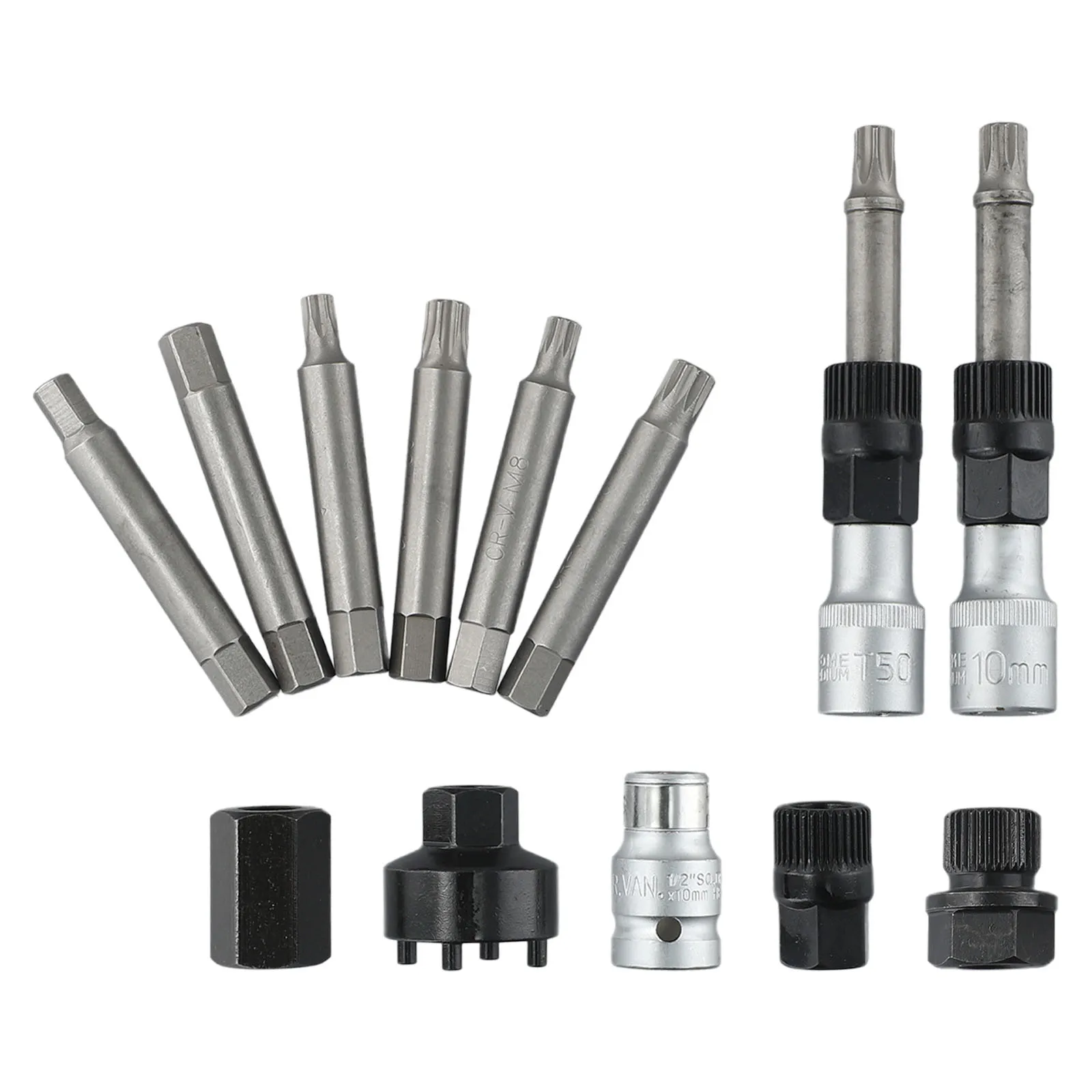 13 Piece Alternator Freewheel Pulley Removal Tool Kit with Combination Sockets for Engine Maintenance and Replacement Work