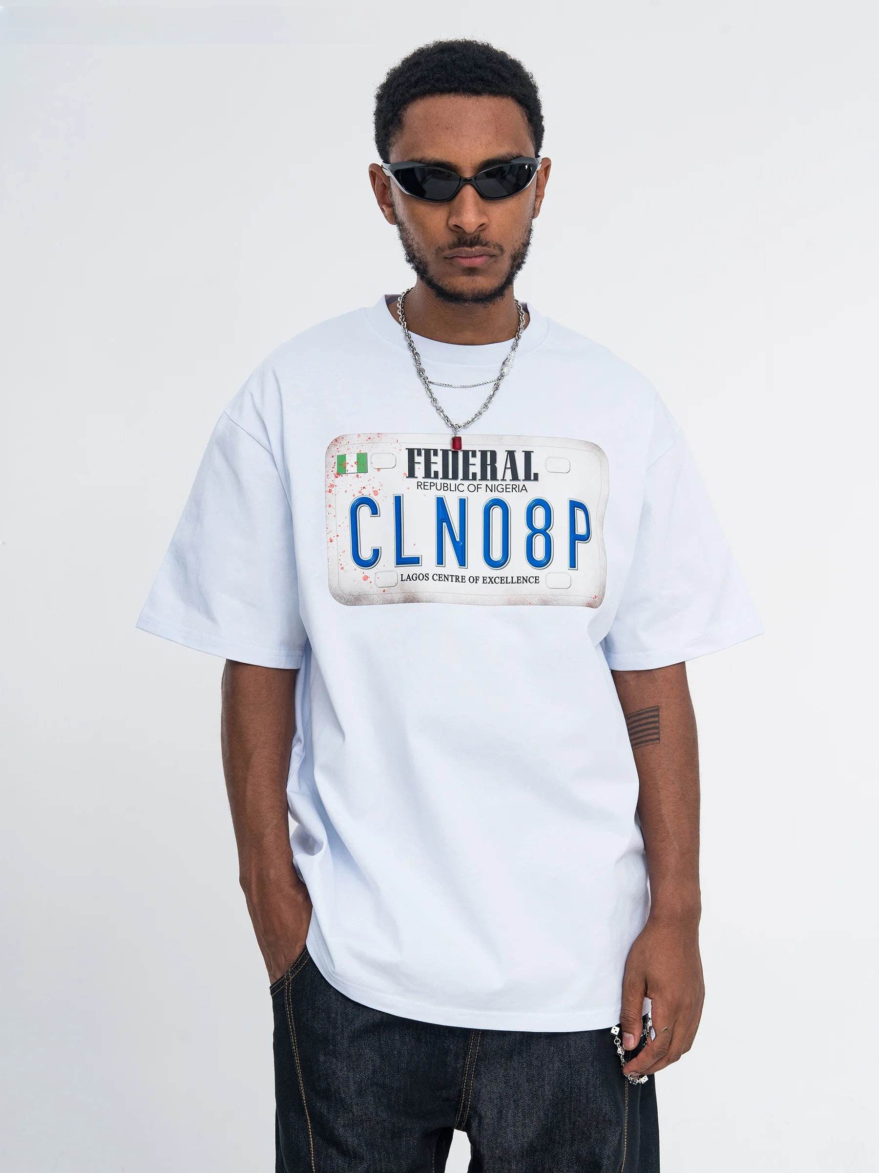 Onesevenine American Street Style Loose Fit Cotton T-Shirt Unisex Short Sleeve Summer Fashionable Hip Hop Breathable Comfortable
