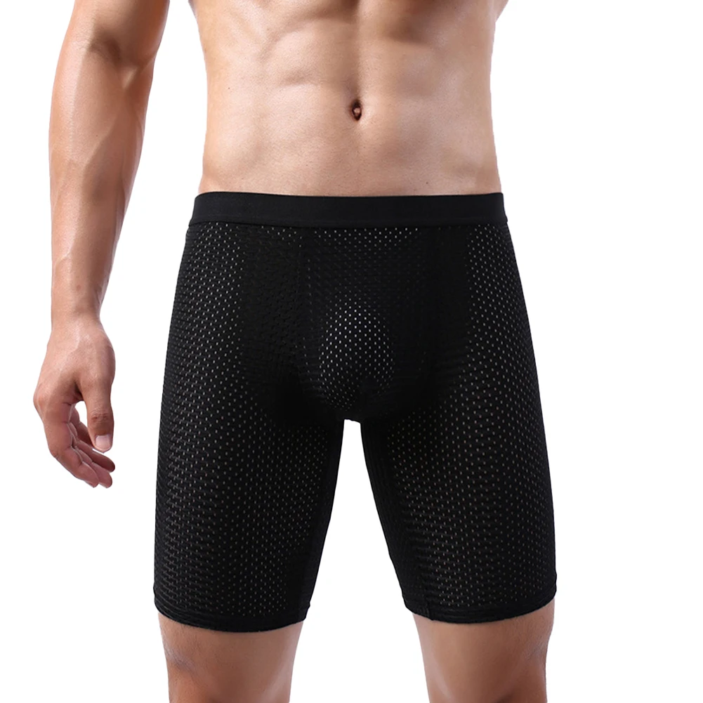 

Beach Outings Dark Green Anti Roll Edge Underwear Breathable Training Leggings Anti Roll Boxers Bulge Pouch Briefs