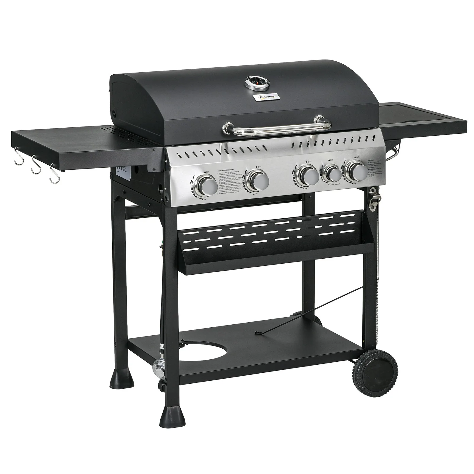 

4 Burner Propane Gas Grill with Side Burner Outdoor Barbeque