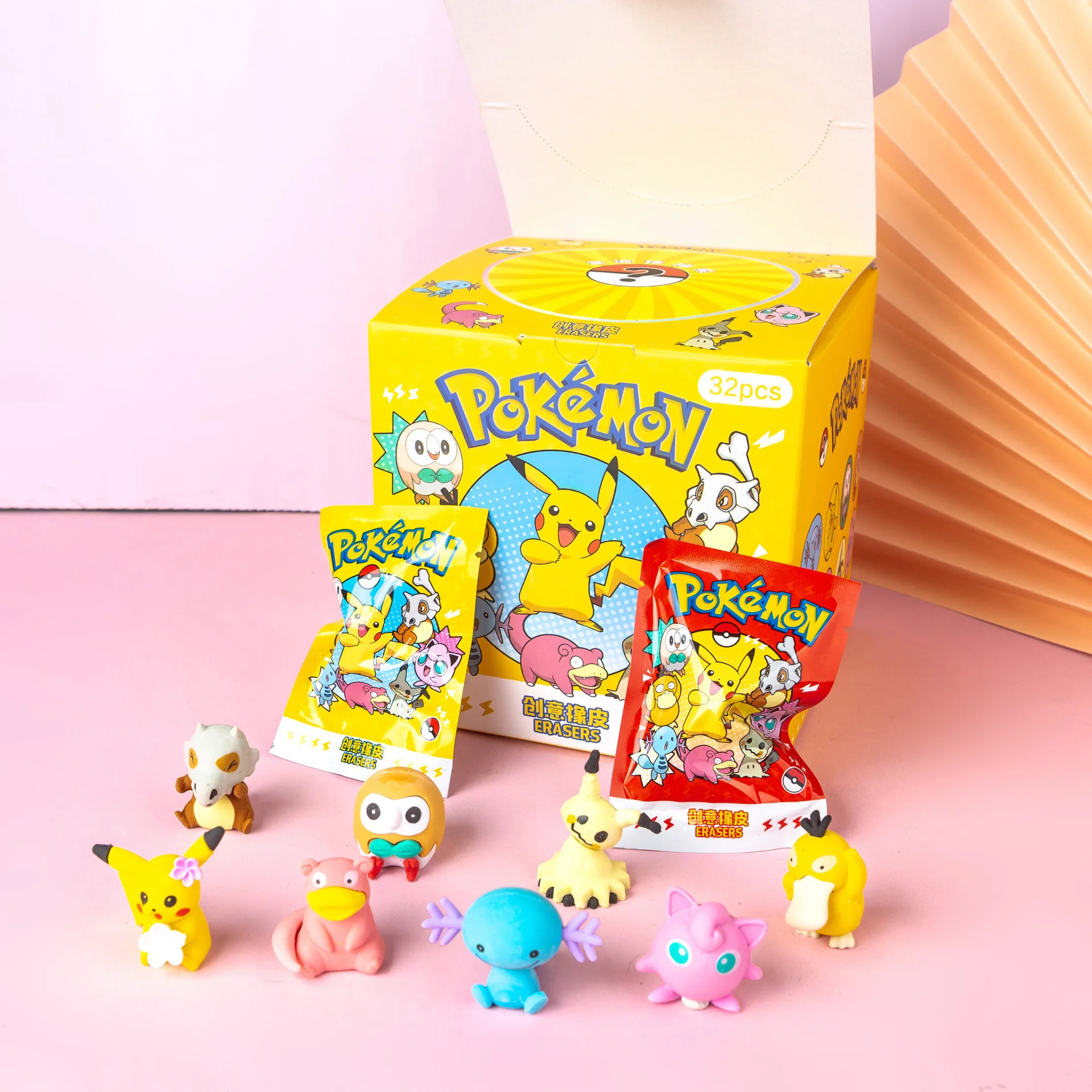 

Мультфильм Покемон слепая сумка ластик Kawaii Пикачу фигурку модель милая кукла школьные канцелярские принадлежности игрушка для студентов подарочные игрушки