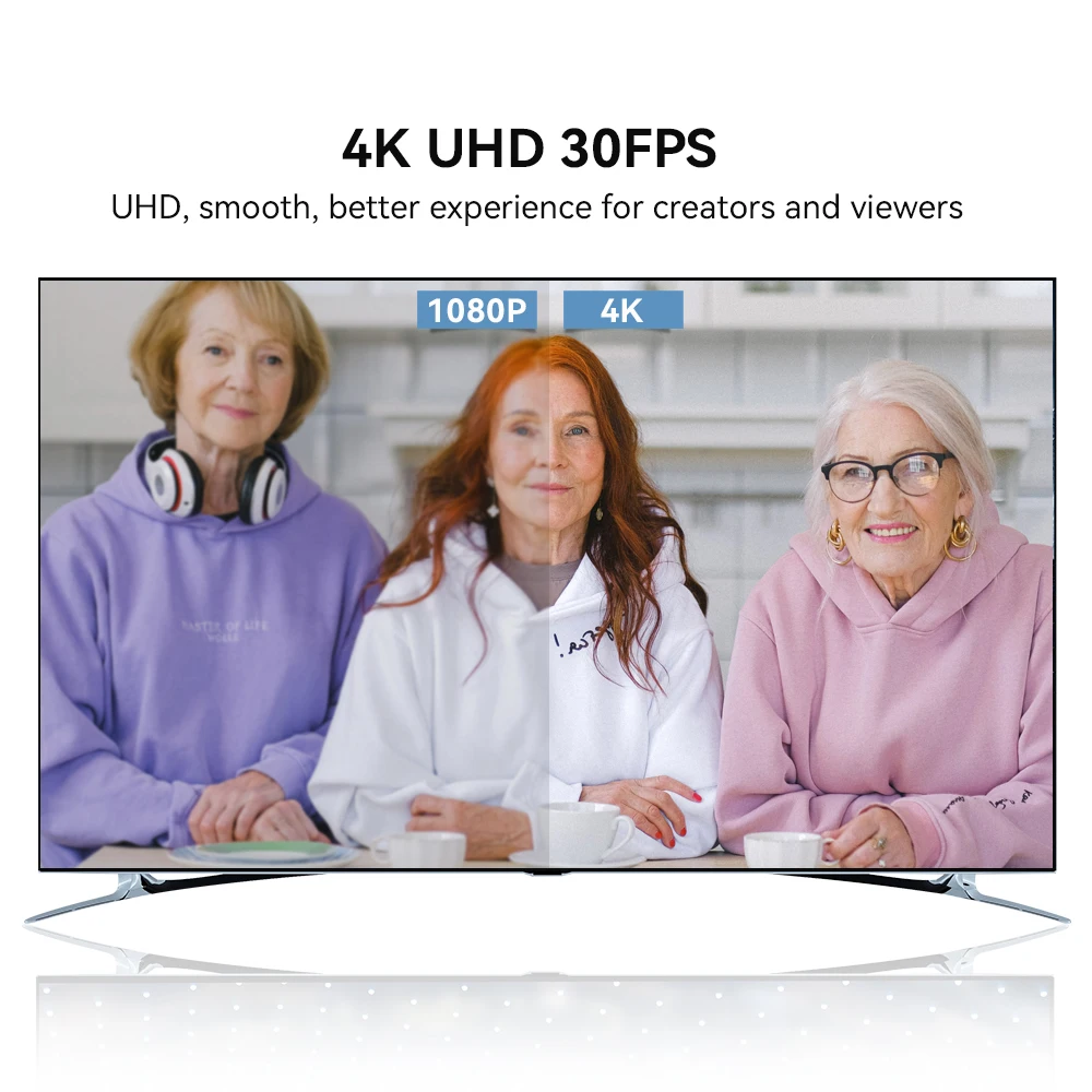 JJTS Type-c Webcam With Microphone 4K UHD USB Live Streaming 4k Camera Call Webcam Live Podcast Live Streaming Camera