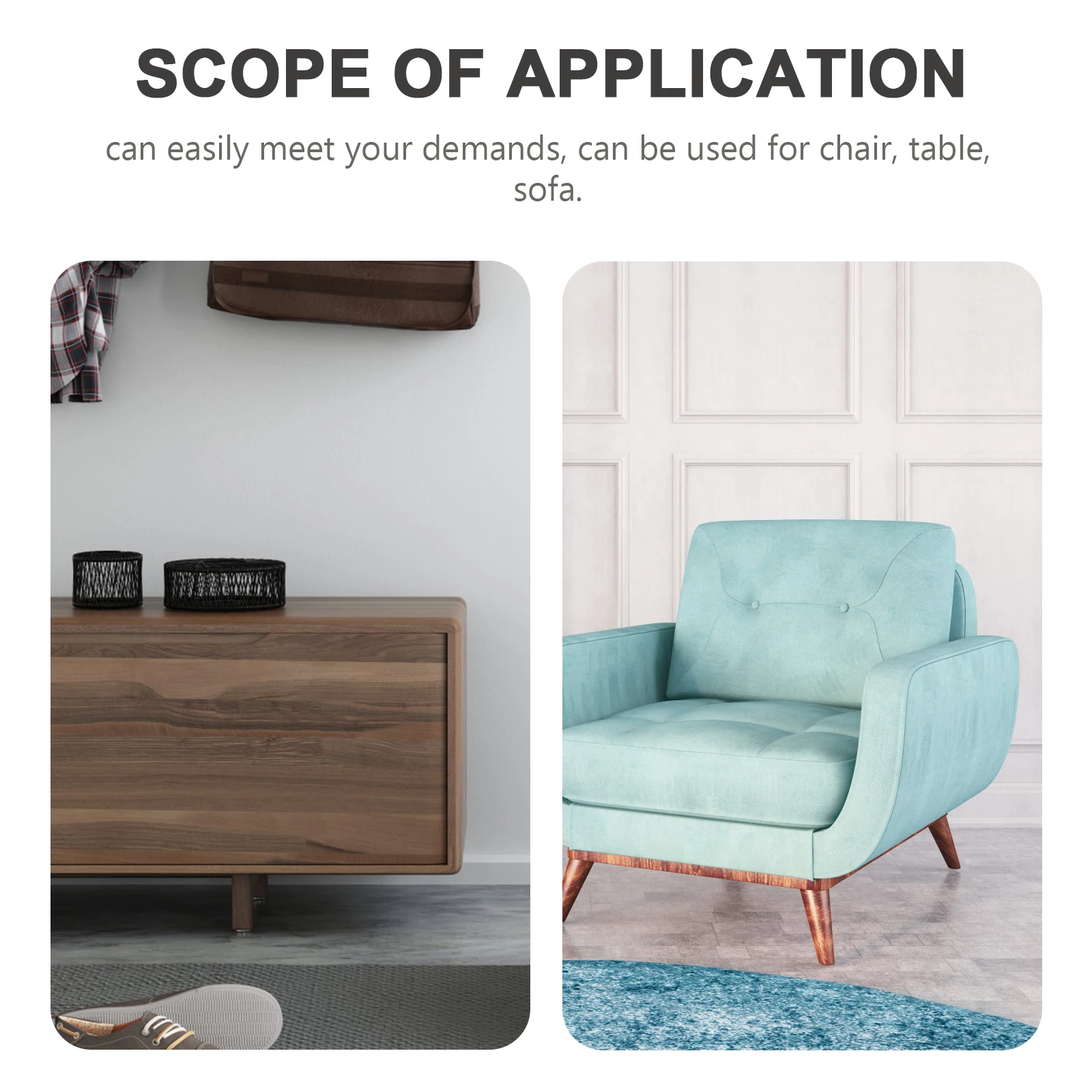 

2 Pcs Adjustable Shock Absorbing Foot Pad Screw on Chair Feet Height-adjustable Furniture Leveling