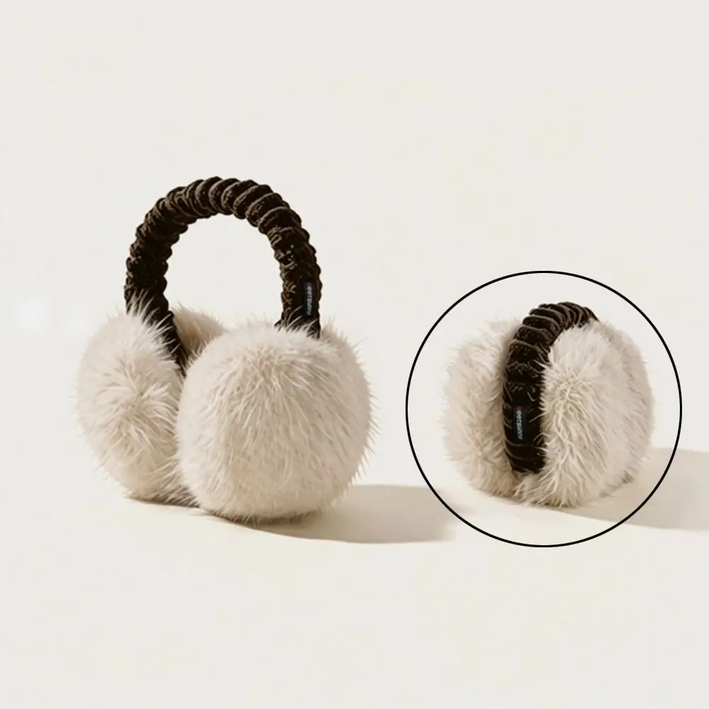 Stylish Extra Large Foldable Earmuffs Adjustable Soft Lining Knit Headband Earmuffs Fluffy Ear Covers For Women