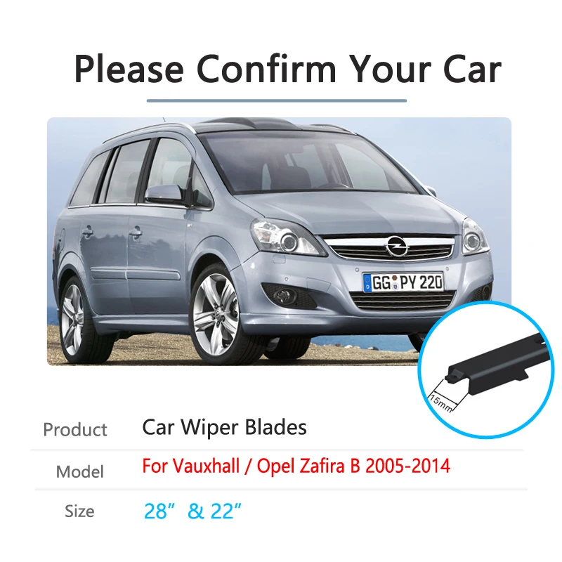 For Opel Vauxhall Zafira B Family 2005~2014 Windscreen Car Accessories 2006 2007 2008 2009 2010 2011 2012 2013 Car Wiper Blade