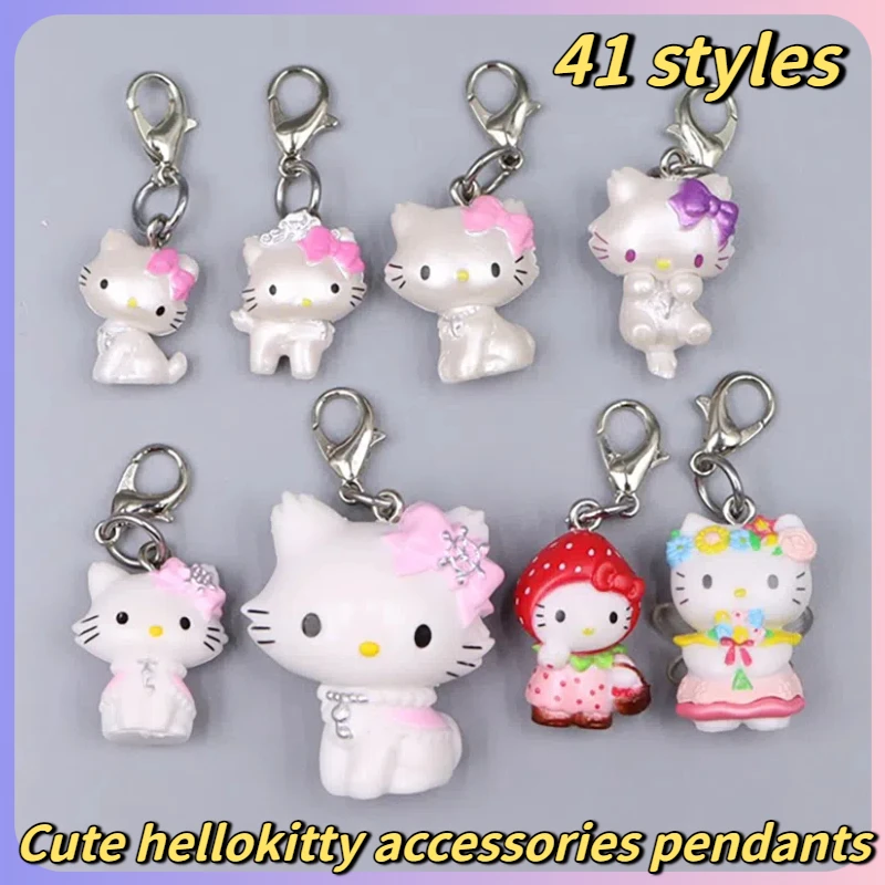 Kawaii Hello Kitty ของเล่นน่ารัก Anime Cat พวงกุญแจกระเป๋าเป้สะพายหลังเคสโทรศัพท์ตกแต่งการ์ตูนเทศกาลของขวัญผู้หญิงอุปกรณ์เสริมขายส่ง
