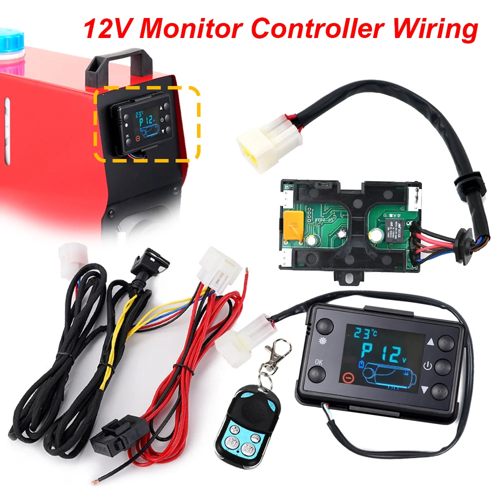 Control Board Motherboard LCD Monitor Switch+Remote Control For 12V 5KW Car Air Diesel Parking Heater Car Heater Accessories