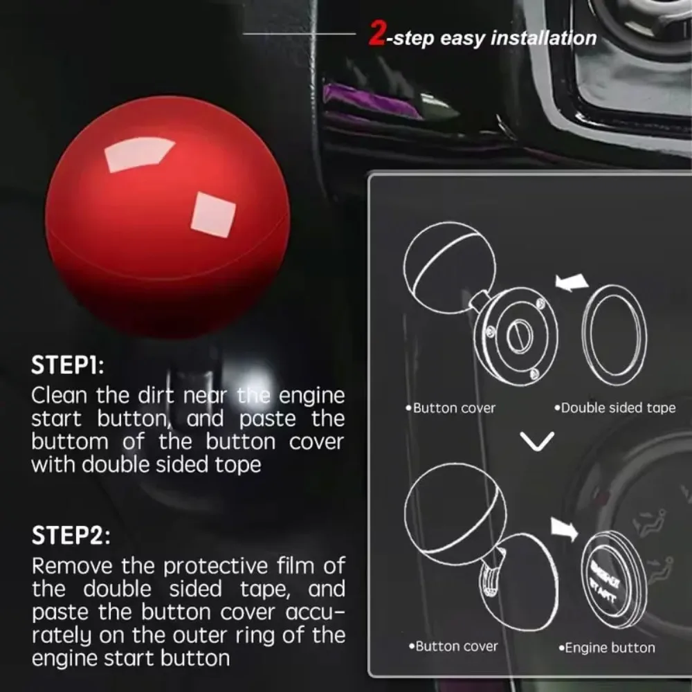 New Car Start Button Push Start Auto Ignition Button Cover Automotive One-Touch Button Rocker Car Engine Push Start Stop Lever