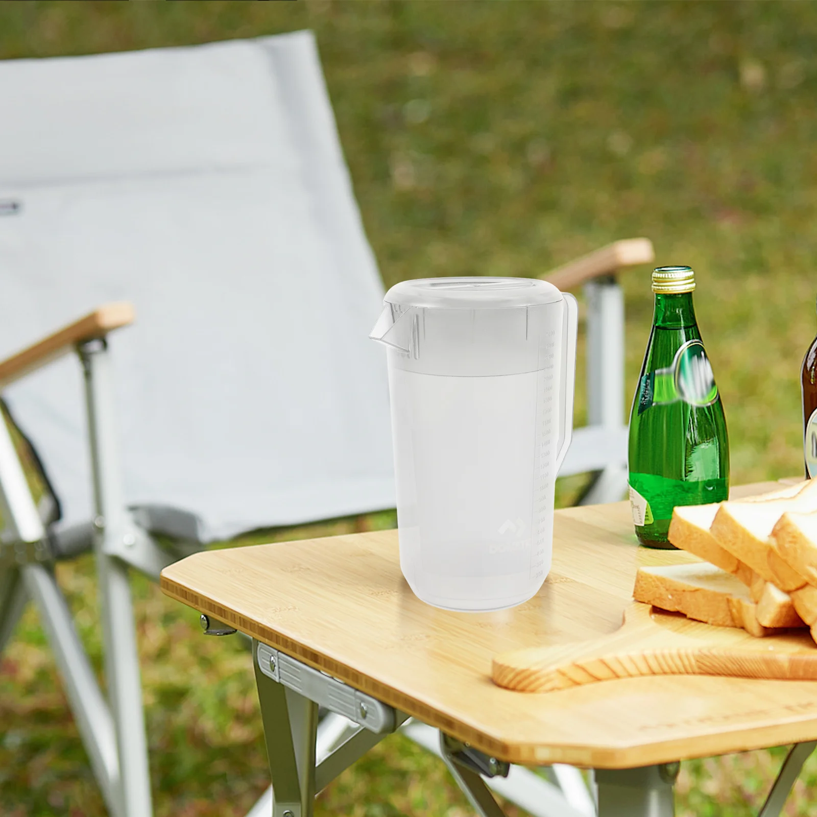 

Frosted Plastic Cold Water Kettle With Measurement Markings Large Capacity Juice Pitcher For Party Home Kitchen Use