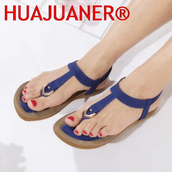 Summer Women Sandals Bohemia Casual Ethnic Shoes Flip Flops Soft Flats Woman Comfortable Plus Size Wedge Sandalias Zapatos Mujer