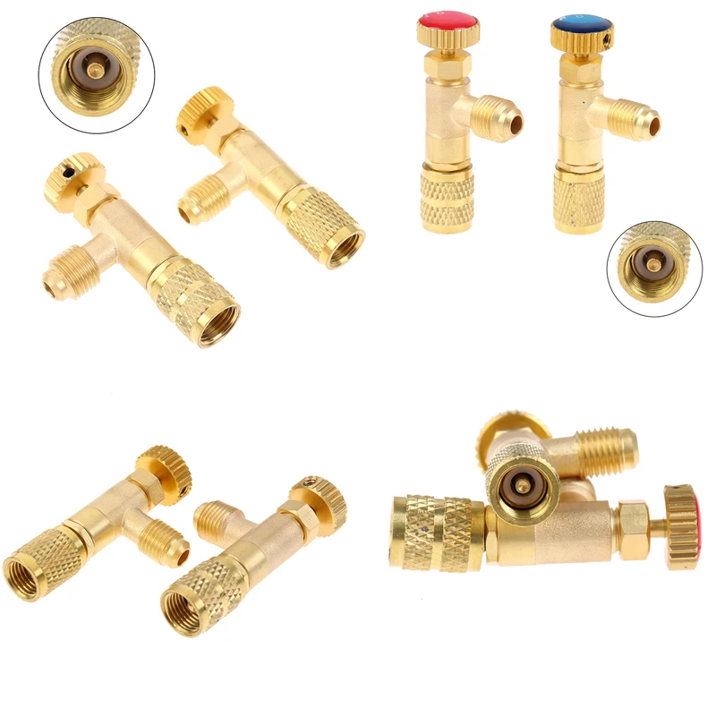 

1pc R410A R22 Air Conditioning Refrigerant Liquid Safety Valve 1/4 "Safety Adapter Air Conditioning Repair And Fluoride