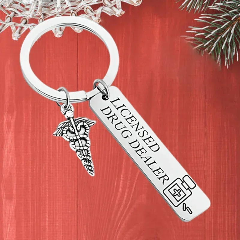 Metal Pharmacy Graduation Gift Keychain Pendant Pharmacist Gift Pharmacy Student Gift Key Chain Keyrings Licensed Drug Dealer