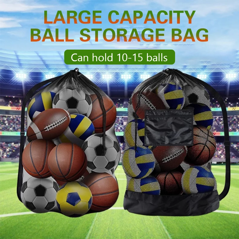 1PC Football Mesh Storage Bag, Lightweight And Portable Network Storage For Volleyball, Rugby Ball Large Capacity Soccer Bag