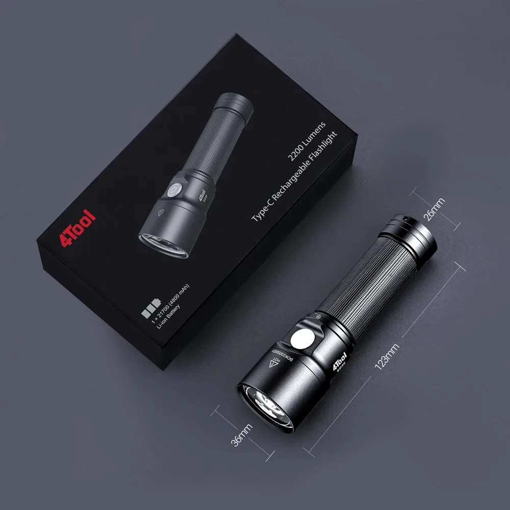 NEXTOOL 2200 Lumens Super Bright Rechargeable Led Flashlight Torch 18650 Battery USB Torch For Hunting Fishing Outdoors