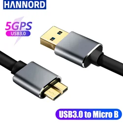 Hannord USB 3.0 Type A to Micro B Hard Drive External Cable Fast Data Sync Cord for Samsung Hard Disk Micro B USB3.0 Cable