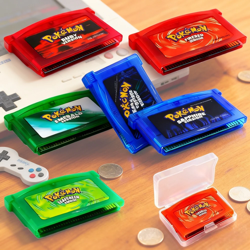 Pokemon GBA Game Series 32 Bit Video Game Cartridge Console Card EMERALD FIRERED LEAFGREEN RUBY SAPPHIPE
