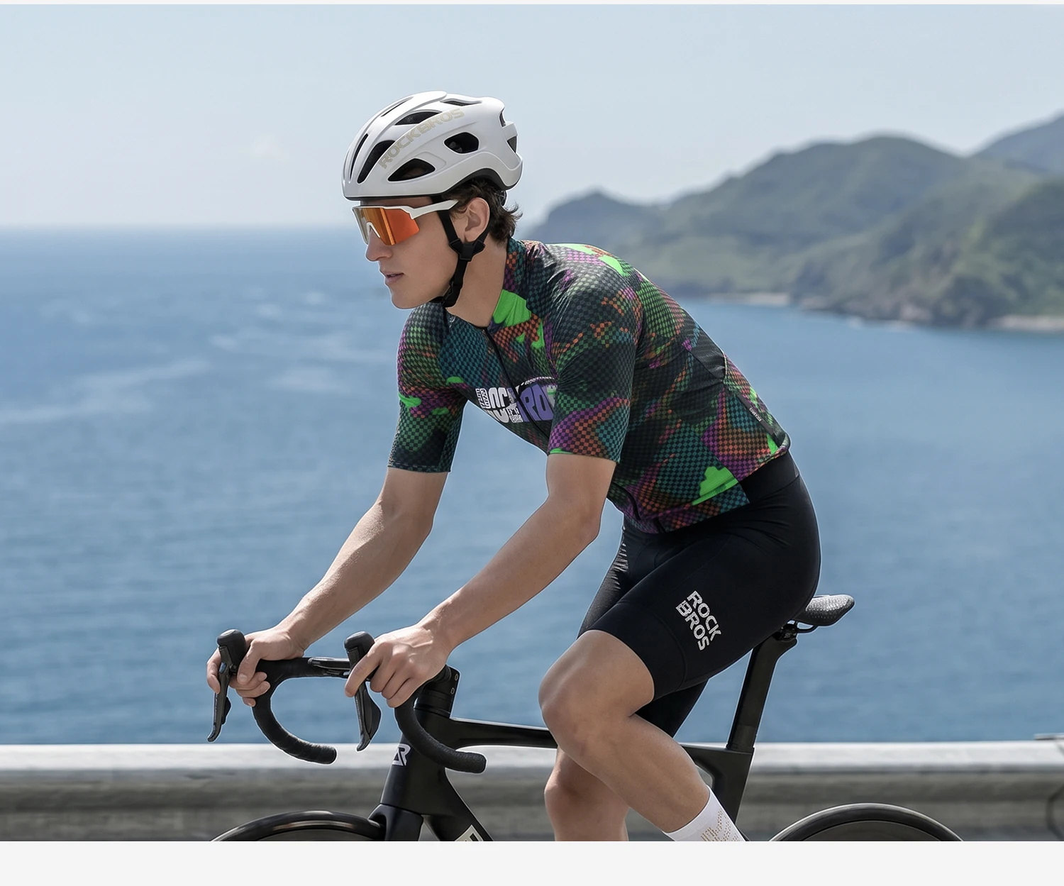 ROCKBROS Sommer-Radtrikot Leichtes Hochelastisches Oberteil Atmungsaktives Schnelltrocknendes Kurzarm-Trikot Herren-Radsportbekleidung – Detail 32