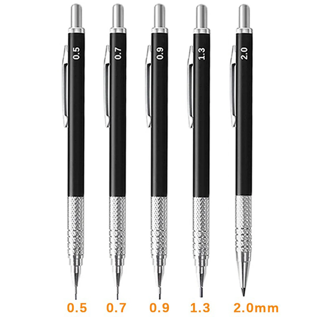 Metal Mechanical Pencil Large capacity Lead And Refills Set 0.3, 0.5, 0.7, 0.9 2.0 Mechanical Pencils for Drawing Sketching