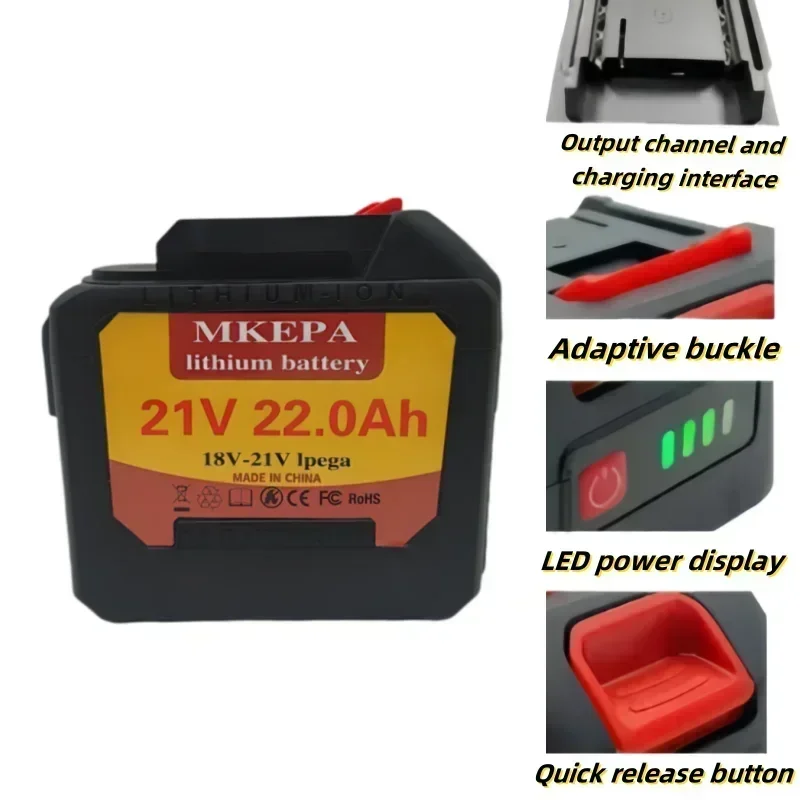 Newly upgraded 5S4P 18V-21V compatible with all Makita tool series 18650 rechargeable lithium batteries, 22.0Ah super endurance