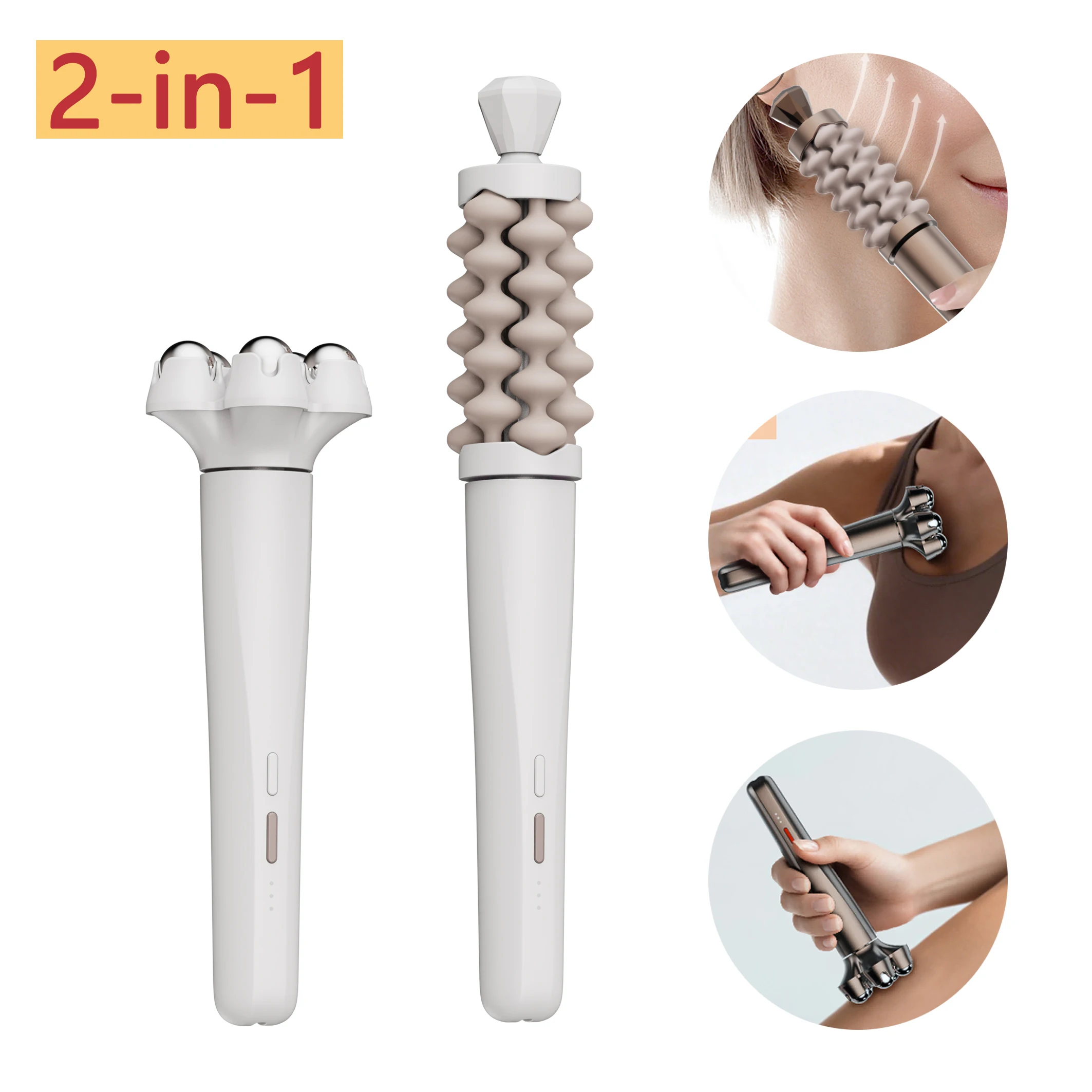 New 2-in-1 Household Multifunctional Face, Neck and Body Appliances, Portable Travel Roller Massager