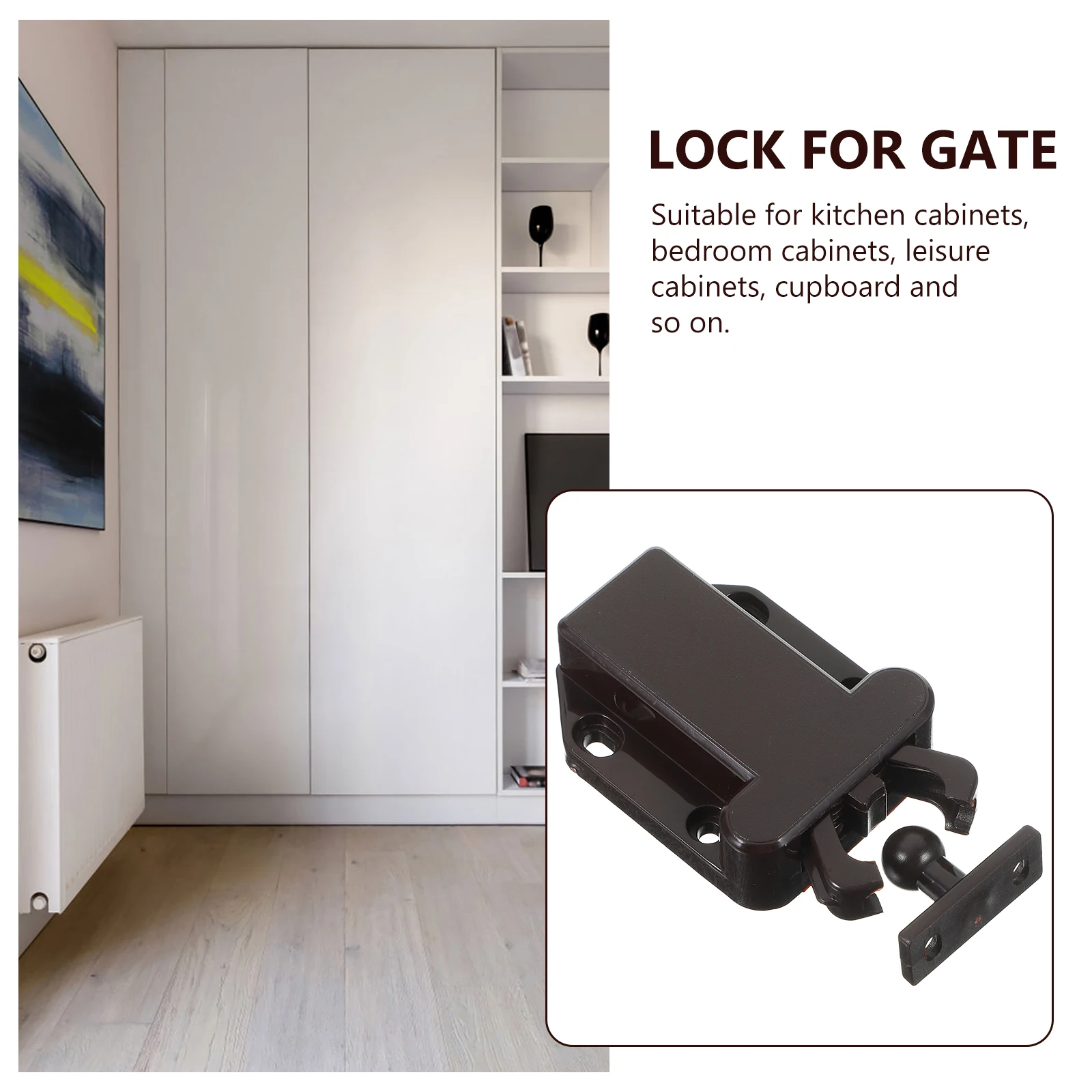 

5pcs Cabinet Door Latch Push to Open Hidden Security Lock for Cupboard Drawer Bedroom Locker Durable Rustproof