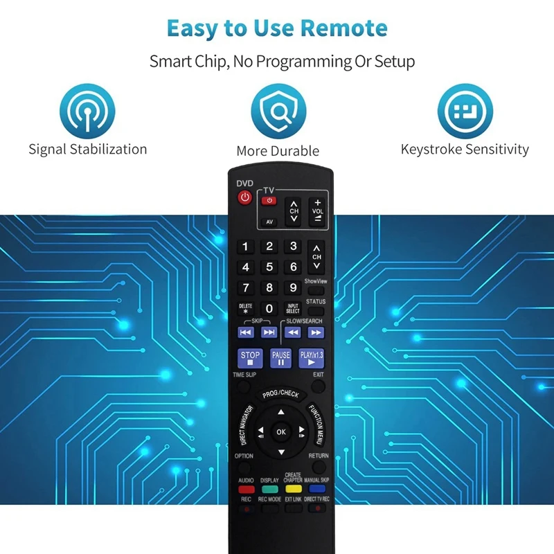 Replace N2QAYB000236 Remote Control For Panasonic DVD Recorder Showview DMR-EX85 / DMR-EX87 / DMR-EX8