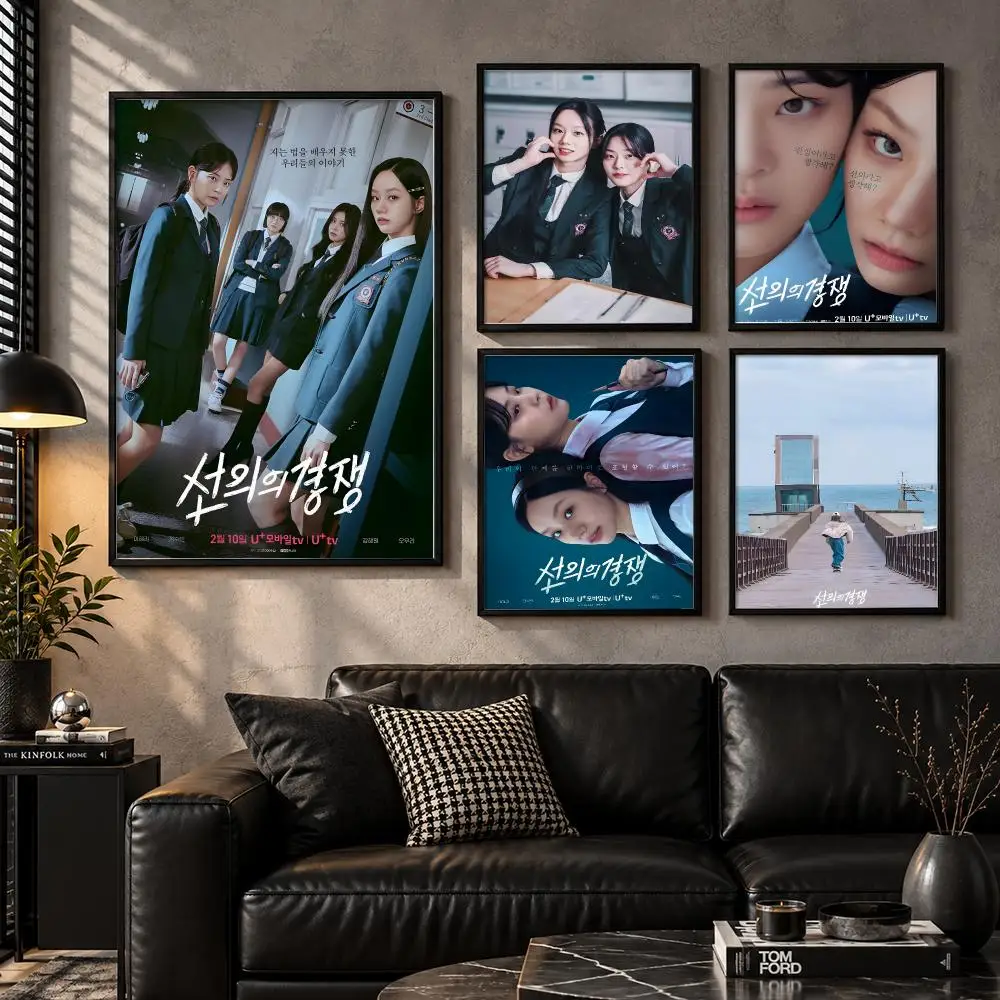 Friendly Rivalry Academy Mystery Thriller K-Drama Series Art Poster Stylish Unframed Wall Art Prints for Bedroom & Living Room
