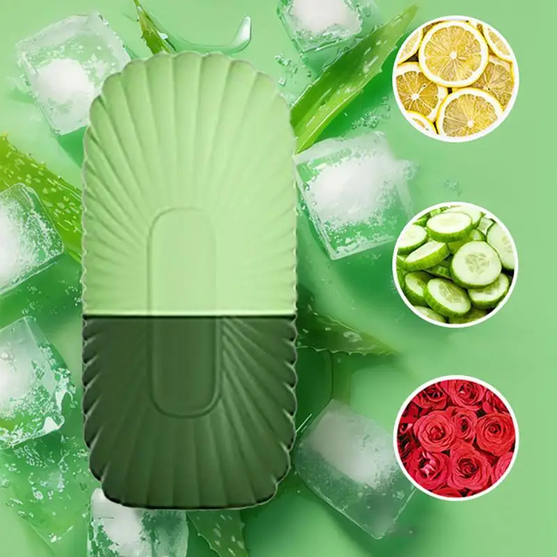 Ice Ball Facial Massage Tray with Silicone Mold, Face Lifting Contouring Ice Roller, Eye Care Pore Shrinking Beauty Tool