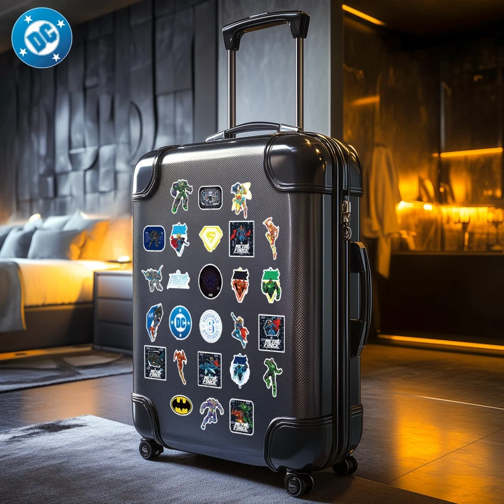 حقيقية 50 قطعة تيار مستمر العدالة الدوري ملصقات باتمان سوبرمان شعار Skateboard بها بنفسك لوح التزلج المحمول الأمتعة الدراجة الهاتف سيارة الشارات اللعب الهدايا #6