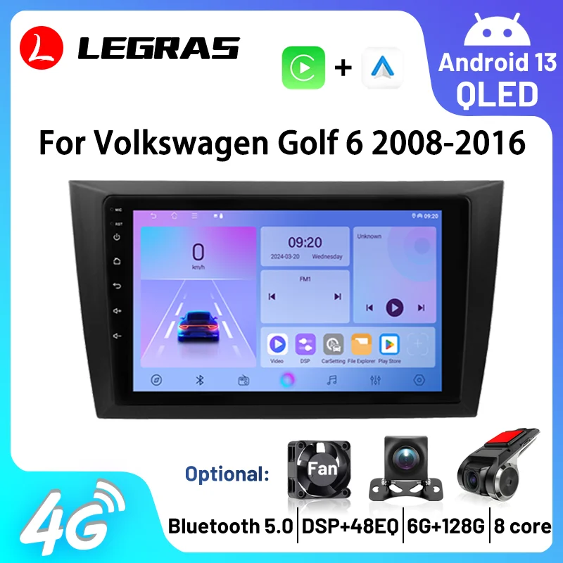 

Legras Wireless Carplay Android Auto Radio Car Multimedia Player For Volkswagen VW Golf 6 MK6 GTI 2008-2016 DSP GPS FM Car Radio