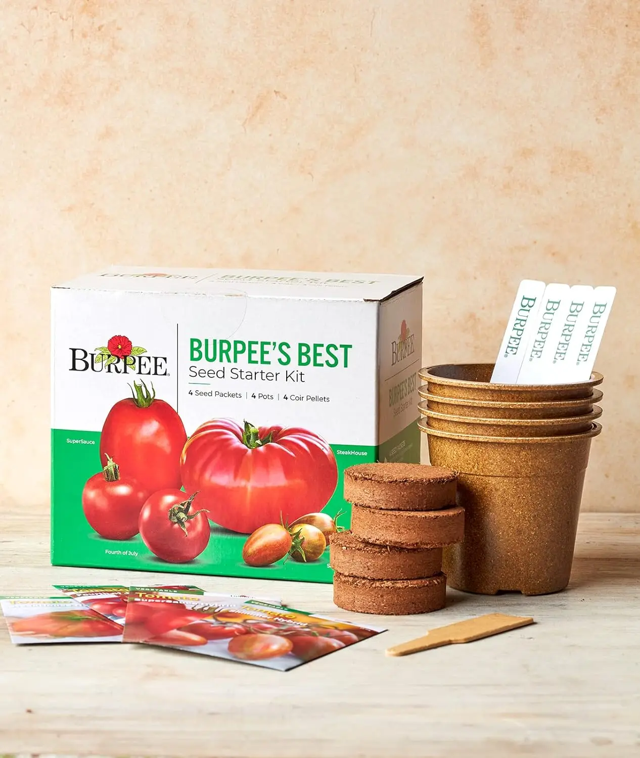 4 Tomato Seed Starter Kit with Pots & Soil Pellets, SuperSauce, SteakHouse, Fourth of July, Shimmer view 5