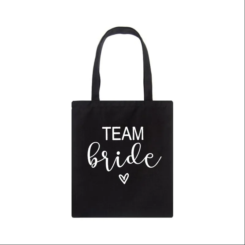 Bridal Bachelorette Party Shopping Tote Canvas Bag Casual Wedding Team Bride Graphic Fashion Women Handbag Female Shoulder Bags