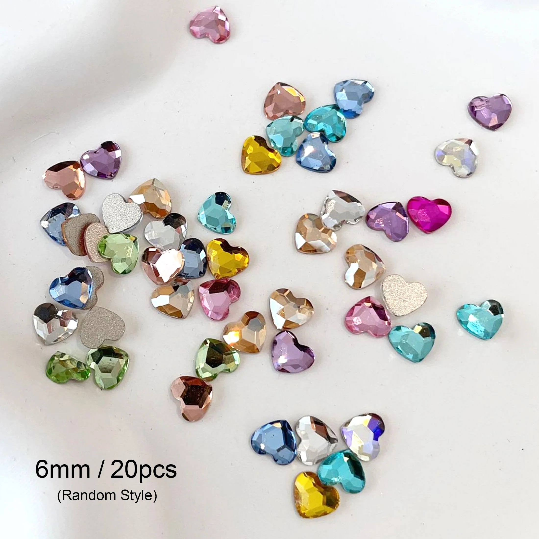 20szt Mini Rhombus Nail Rhinestones Flat Bottom AB Color Nail Art Crystal Gems Dazzling Manicure Tip 3D Nail Art Decoration