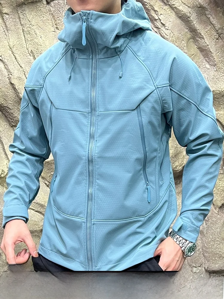 

Hexagonal Battle Armor 4D Tailoring Tee-Proof Technology Axilla Zipper Men's Fce-Lined Soft ell Jaet Outdoor Sle