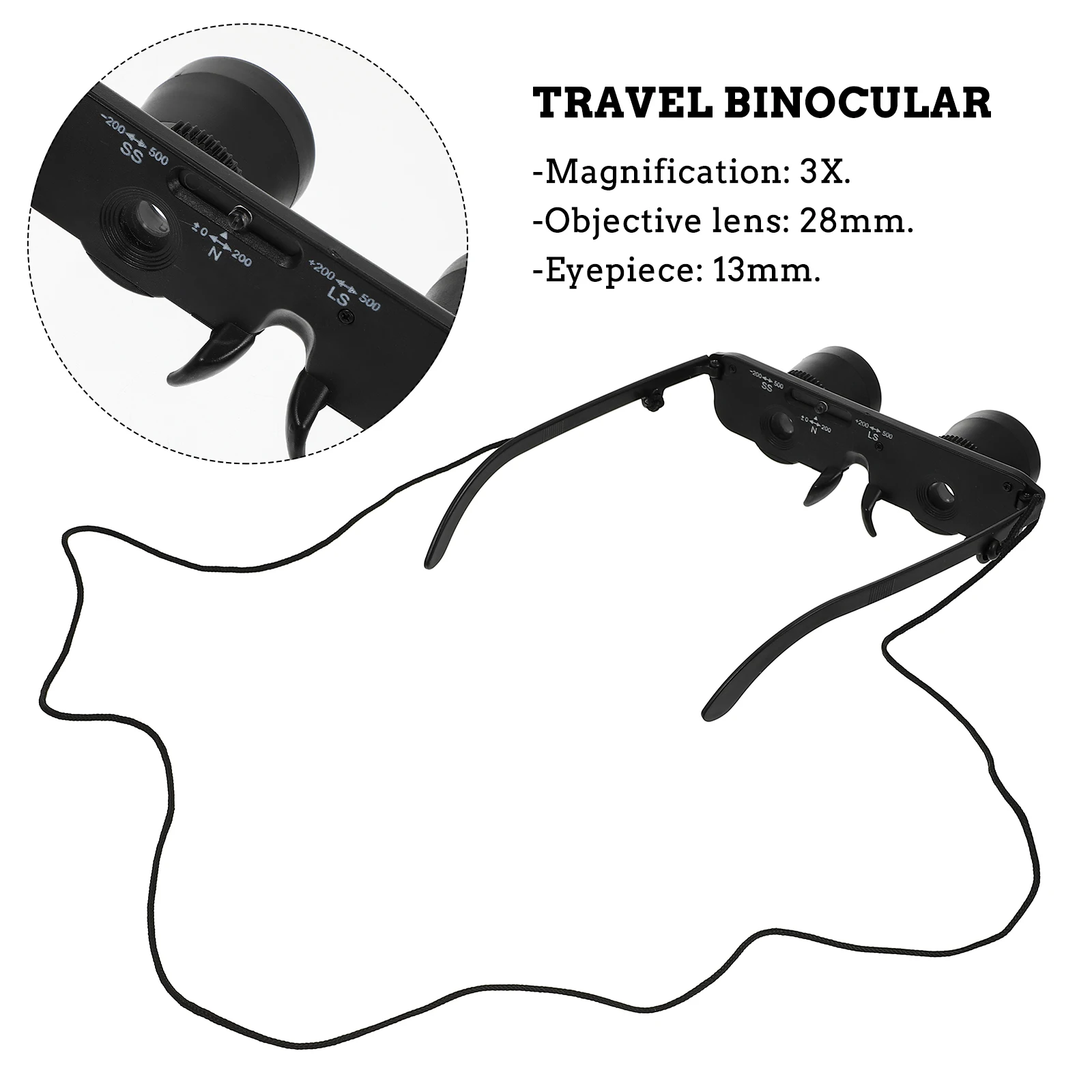 

1pc Professional Portable Telescope Compact Binocular For Concert Travel Outdoor Sightseeing Lightweight Vision Adjustment Black