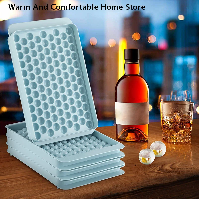 

1Pc 104 Grid Round Silicone Ice Cube Trays Small Ice Cube Molds Easy Release Ice Cube for Chilling Whiskey Cocktail Soft Mold